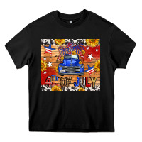 Black Fourth Of July Truck Heavy Core Tee - FaDigitalArtStudio