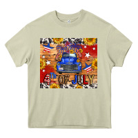 Mossy Fourth Of July Truck Heavy Core Tee - FaDigitalArtStudio
