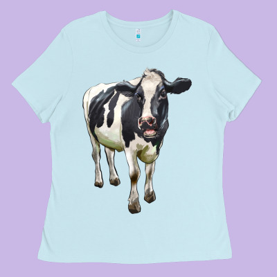 Holstein Bull Ladies Tee Designed By Lillyallendesigns