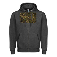 Charcoal Heather Camouflage Background Zipper Hoodie - Jasminsmagicworld