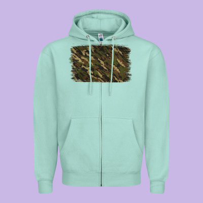 Camouflage Background Zipper Hoodie Designed By Jasminsmagicworld