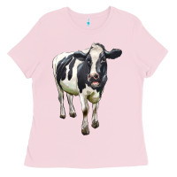 Bubblegum Pink Holstein Bull Ladies Tee - LillyAllenDesigns