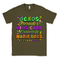 Army Green Beads parades king cake crawfish Mardi Gras Classic Tee - FaDigitalArtStudio