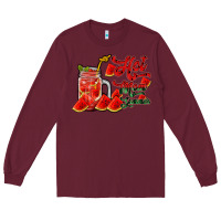 Burgundy hot mom summer watermelon Long Sleeve Tee - RacoonDesign