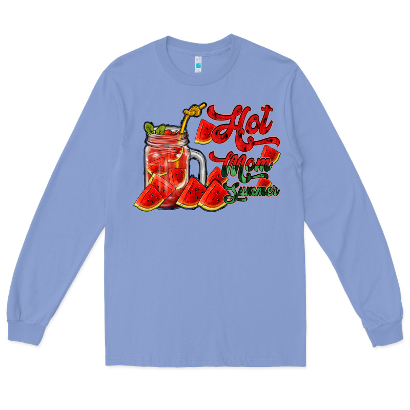 Hot Mom Summer Watermelon Long Sleeve Tee by RacoonDesign | Teevron