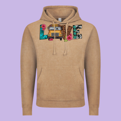 Love School Bus Vintage Hoodie Designed By Artiststas