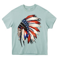 Arona 4th of July Indian Headdress Gypsy Spirit Skull Heavy Core Tee - Jasminsmagicworld