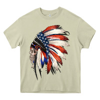 Mossy 4th of July Indian Headdress Gypsy Spirit Skull Heavy Core Tee - Jasminsmagicworld