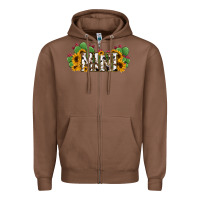 Chestnut Cactus Cowhide Sunflower Mama and Mini Set Zipper Hoodie - Jasminsmagicworld