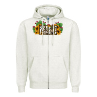 Oatmeal Heather Cactus Cowhide Sunflower Mama and Mini Set Zipper Hoodie - Jasminsmagicworld