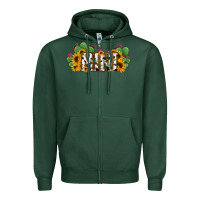 Sports Green Cactus Cowhide Sunflower Mama and Mini Set Zipper Hoodie - Jasminsmagicworld