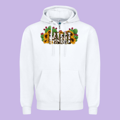 Cactus Cowhide Sunflower Mama And Mini Set Zipper Hoodie Designed By Jasminsmagicworld