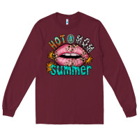 Burgundy hot mom summer Long Sleeve Tee - RacoonDesign