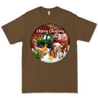 Cacao Merry Christmas Farm Animals Premium Tee - FaDigitalArtStudio