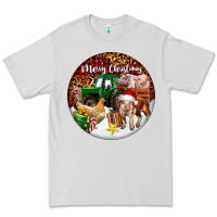 Dove Grey Merry Christmas Farm Animals Premium Tee - FaDigitalArtStudio
