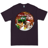 Plum Merry Christmas Farm Animals Premium Tee - FaDigitalArtStudio