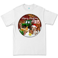 White Merry Christmas Farm Animals Premium Tee - FaDigitalArtStudio