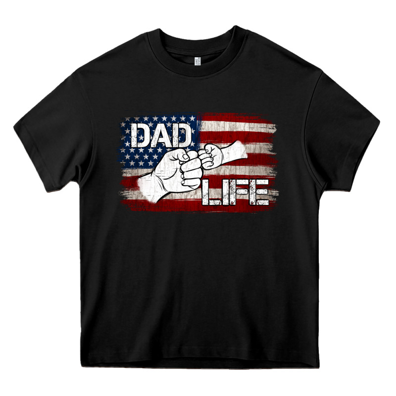Dad Life With American Flag Heavy Core Tee by Jasminsmagicworld | Teevron