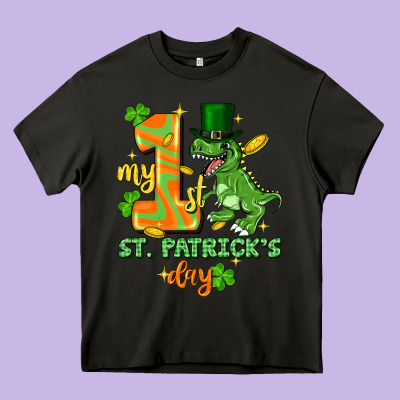 My First St. Patricks Day Heavy Core Tee Designed By Fadigitalartstudio