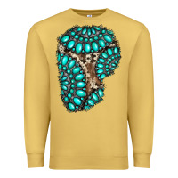 Antique Gold gemstone cowhide patches Premium Sweatshirt - RanaPortraitStore