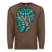 Chestnut gemstone cowhide patches Premium Sweatshirt - RanaPortraitStore