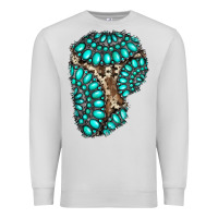 Dove Grey gemstone cowhide patches Premium Sweatshirt - RanaPortraitStore