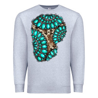 Heather Grey gemstone cowhide patches Premium Sweatshirt - RanaPortraitStore