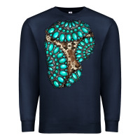 Navy gemstone cowhide patches Premium Sweatshirt - RanaPortraitStore