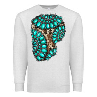 Oatmeal Heather gemstone cowhide patches Premium Sweatshirt - RanaPortraitStore