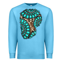 Ocean Blue gemstone cowhide patches Premium Sweatshirt - RanaPortraitStore