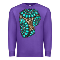 Purple gemstone cowhide patches Premium Sweatshirt - RanaPortraitStore