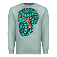 Seafoam gemstone cowhide patches Premium Sweatshirt - RanaPortraitStore