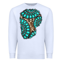 White gemstone cowhide patches Premium Sweatshirt - RanaPortraitStore
