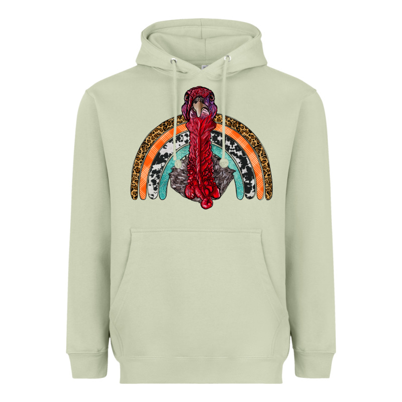 Thanksgiving Turkey Rainbow Heavyweight Hoodie by RanaPortraitStore | Teevron