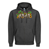 Charcoal Heather Cactus Cowhide Sunflower Mama and Mini Set Zipper Hoodie - Jasminsmagicworld