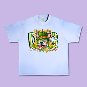 St Patricks Day Dog Mom Urban Heavy Tee Designed By Cowhidedigitalart