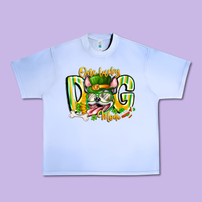 St Patricks Day Dog Mom Urban Heavy Tee Designed By Cowhidedigitalart