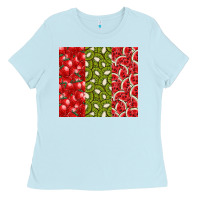 Baby Blue summer fruits Ladies Tee - CowhideDigitalArt