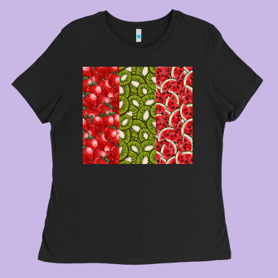 Summer Fruits Ladies Tee Designed By Cowhidedigitalart