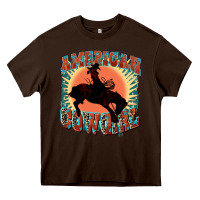 Chocolate Brown American cowgirl 4th of july Heavy Core Tee - FaDigitalArtStudio