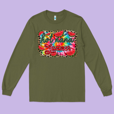 Hot Nana Summer Long Sleeve Tee Designed By Racoondesign