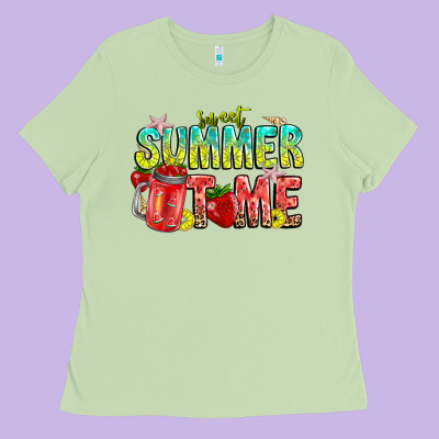Summer Time Ladies Tee Designed By Cowhidedigitalart