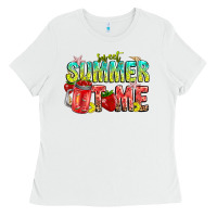 White summer time Ladies Tee - CowhideDigitalArt