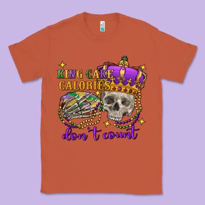 King Cake Calories Don't Count Skull Classic Tee Designed By Fadigitalartstudio