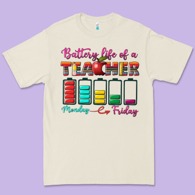 Battery Life Of A Teacher Premium Tee Designed By Bundleandbundleshop