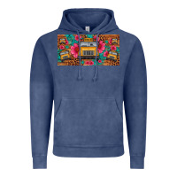 Vintage Denim school bus leopard gemstone license plate Vintage Hoodie - Artiststas