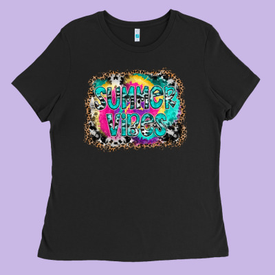 Summer Vibes Ladies Tee Designed By Cowhidedigitalart