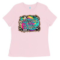 Bubblegum Pink Summer Vibes Ladies Tee - CowhideDigitalArt