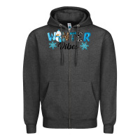 Charcoal Heather winter vibes Zipper Hoodie - RanaPortraitStore
