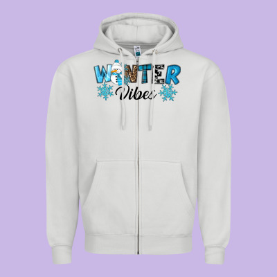Winter Vibes Zipper Hoodie Designed By Ranaportraitstore